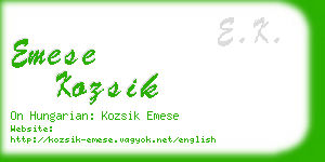 emese kozsik business card